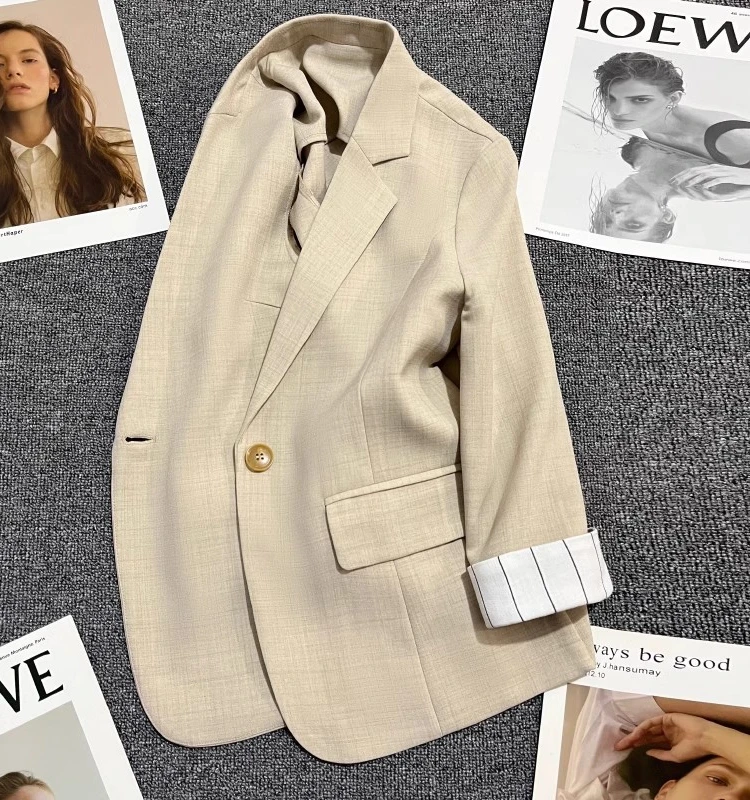 

Ladies Blazers High Quality Slimtemperament Little Strecth Checker Cloth Fly-Sleeve Cinch Informal Newwomen'S Multi-Color