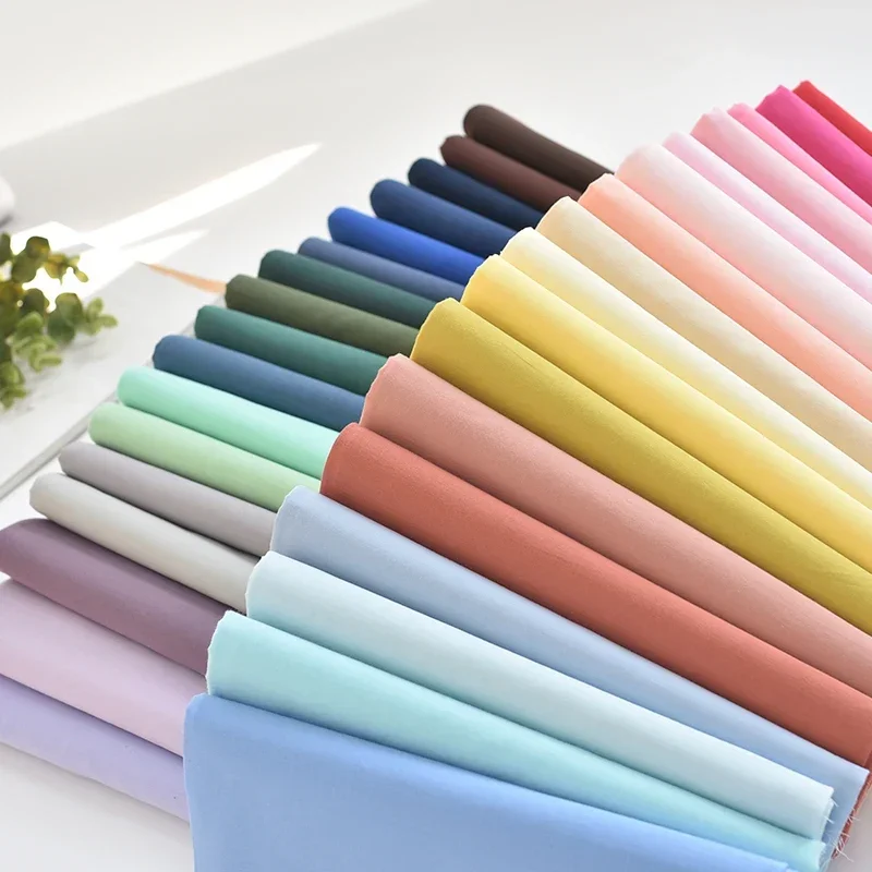 

140x50cm 60s Thin High-Count Summer Solid Cotton Soft Lined Cloth Lining Fabric for Dresses and Kids' Shirts Sewing Cloth