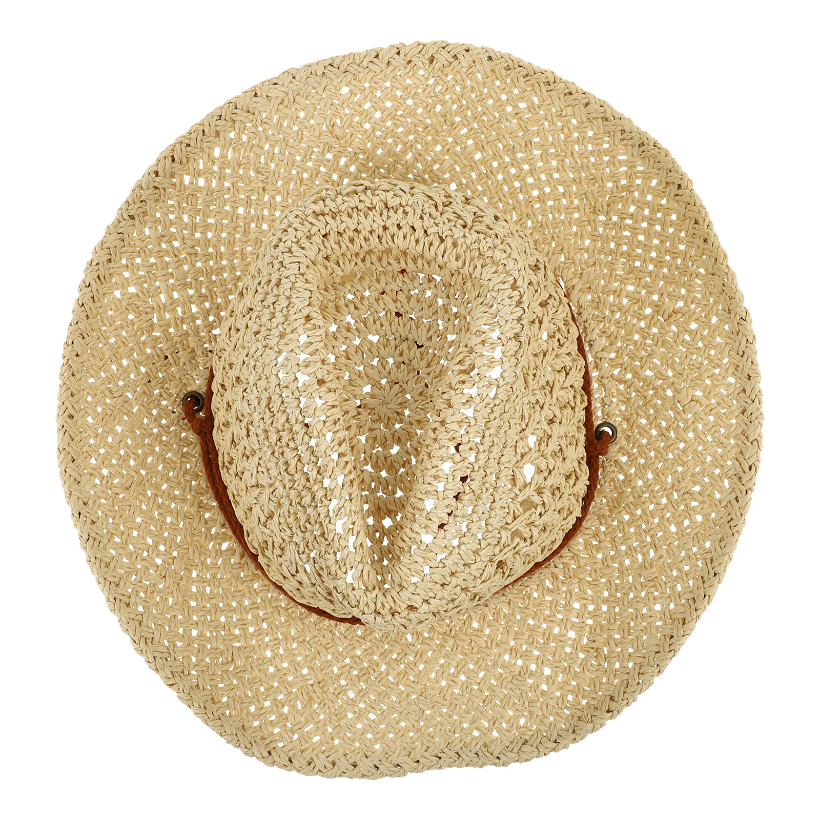 

1pc Braid Beach Cowgirl Lightweight Summer Outdoor Cowgirl Sun Block Western Style Beach Straw Hat Straw Hat