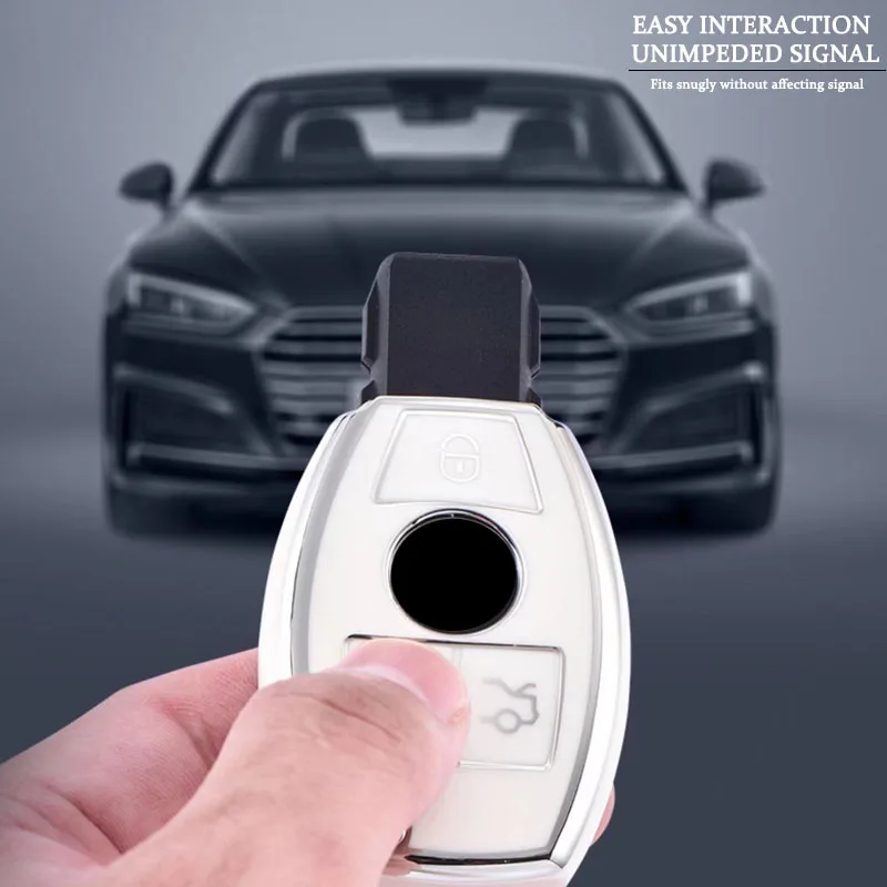 Soft TPU Car Key Case Cover Protector Shell for Mercedes Benz A B C E Class GLS GLA GLK GLC CLS CLA AMG W204 W205 W212 W463 W176