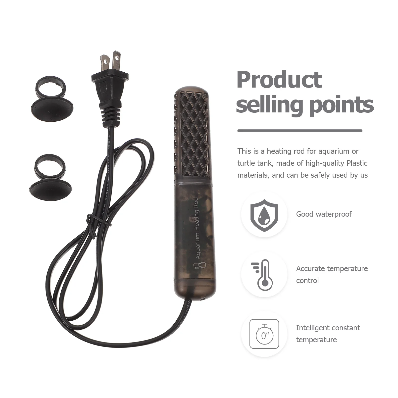 

Constant Temperature Heating Rod Mini Aquarium Heater for Turtle Tank Fish Bowl Submersible Water Heater Plastic Fishtank