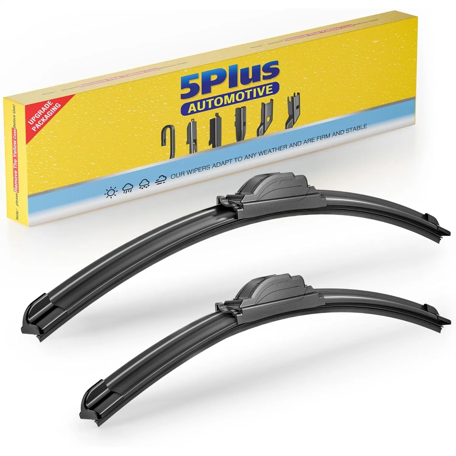 

5 PLUS 24" and 18" Windshield Wiper Blades (Pack of 2), All-Season Performance, Universal Fit for Most Cars