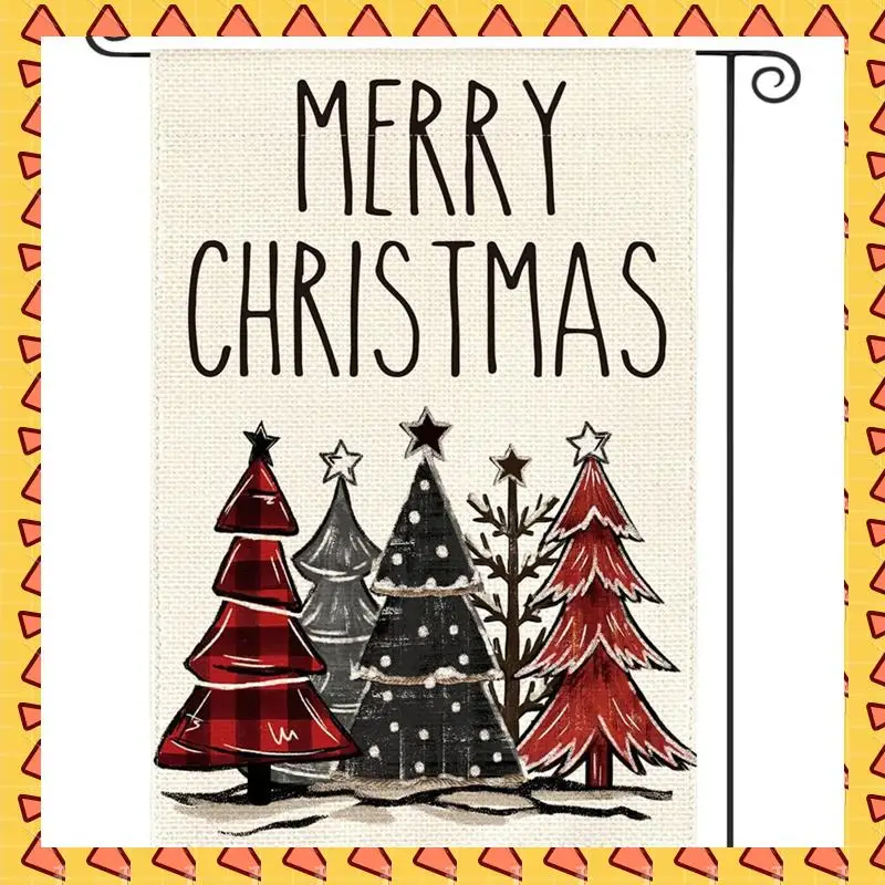 

A008 Christmas Garden Flag Outdoor Yard Decoration Polyester Three-Layer Merry Christmas Garden Flag