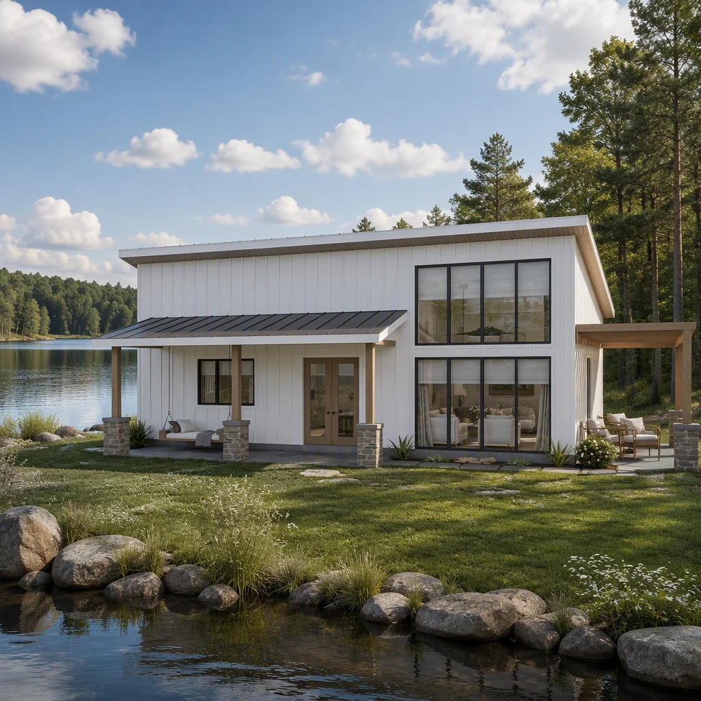 2-Bedroom Light Steel Prefab Villa One-Stop Building Materials with House Plan for Garden Shed