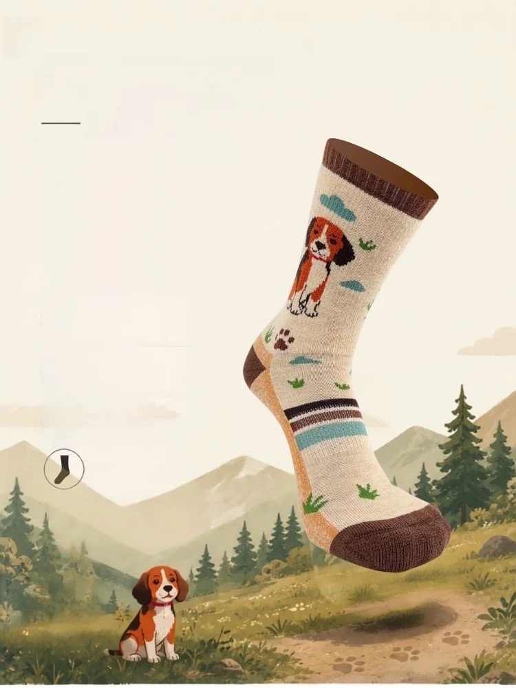 soxpure-wool-socks-full-shock-absorption-hiking-mountain-climbing-constant-temperature-cute-dog-walking-socks-outdoor-travel