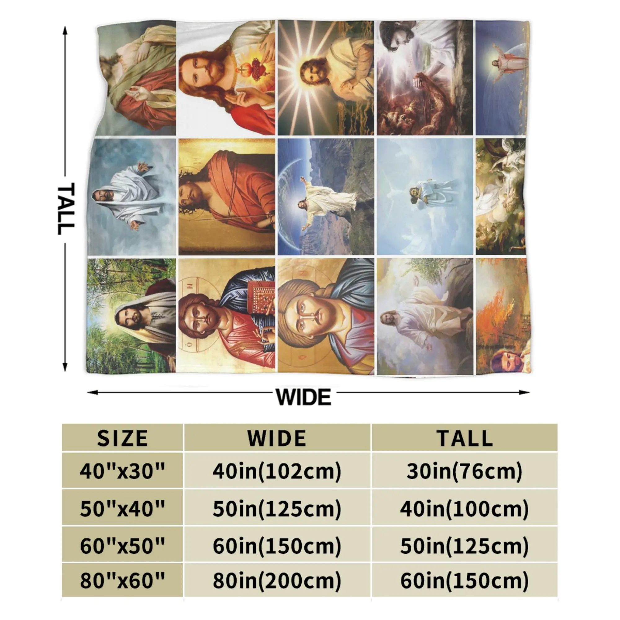 يسوع الكولاج البطانيات الصوف تكييف الهواء المسيحية الله يبارك المحمولة سوبر لينة رمي بطانية للسرير أفخم رقيقة لحاف #4