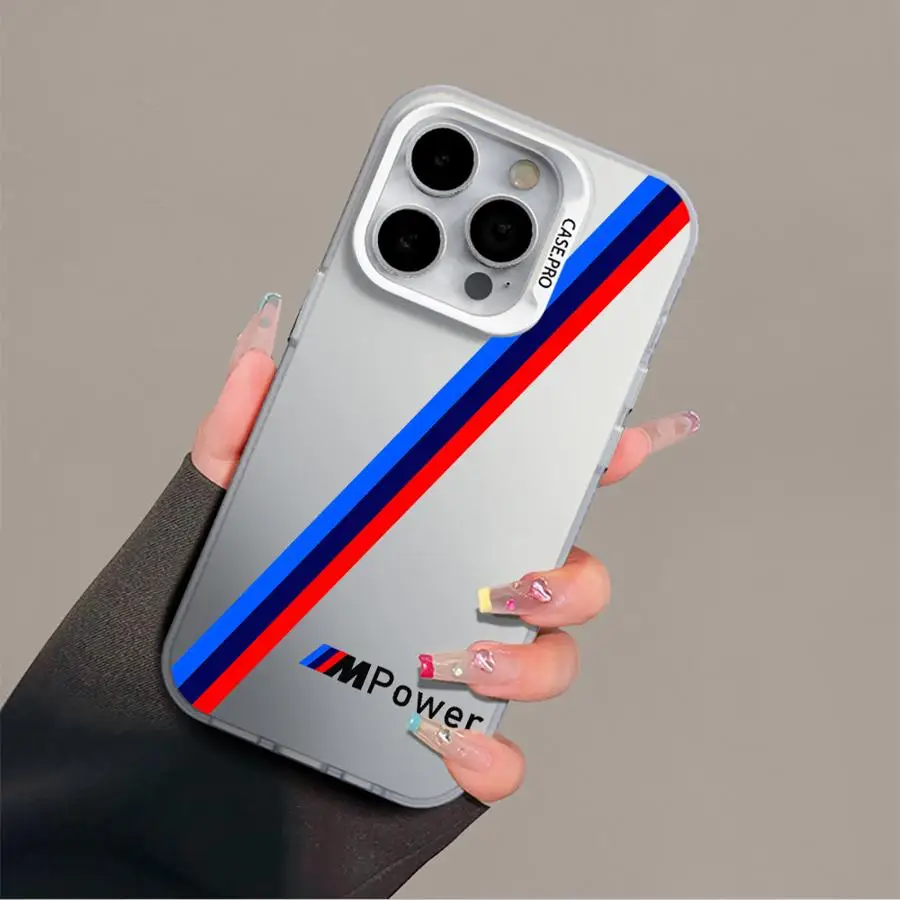 Bm Luxury Mw Sports Drift Car Phone Case for Apple iPhone 16 15 Pro Max 14 Plus Bumper Capa Cover