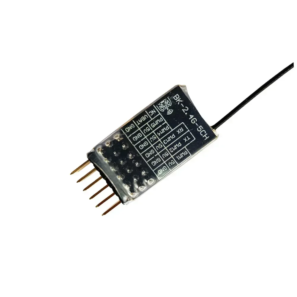 ELRS 2.4G 5CH PWM ExpressLRS Receiver with 2.0dBi 2.4G Copper Pipe Antenna Support ELRS 3.0 PWM/CRSF Protocol for RC FPV Drone