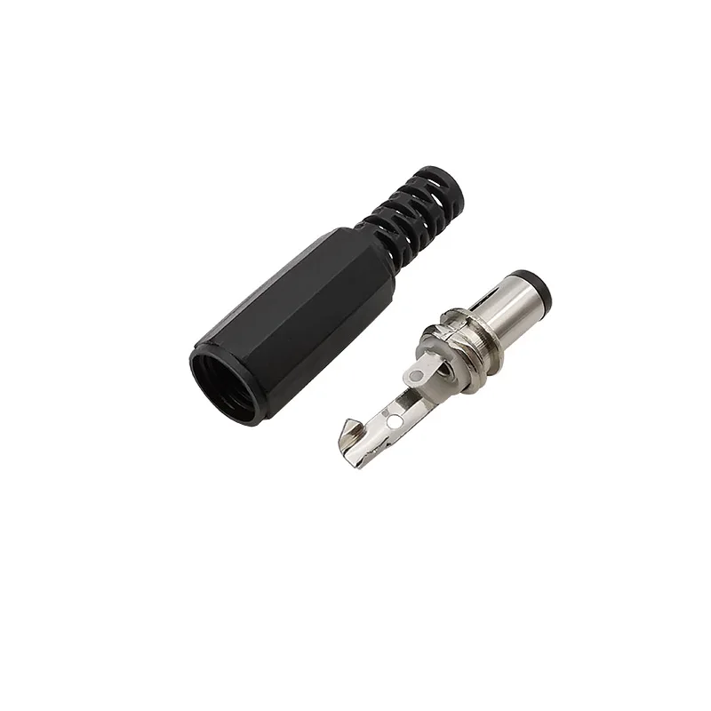 5.5x2.1mm DC Power Plug Jack DC Power Male Female Socket Nut Panel Mount DIY Adapter Soldering Wire Connector DC-022B 5.5x2.1mm