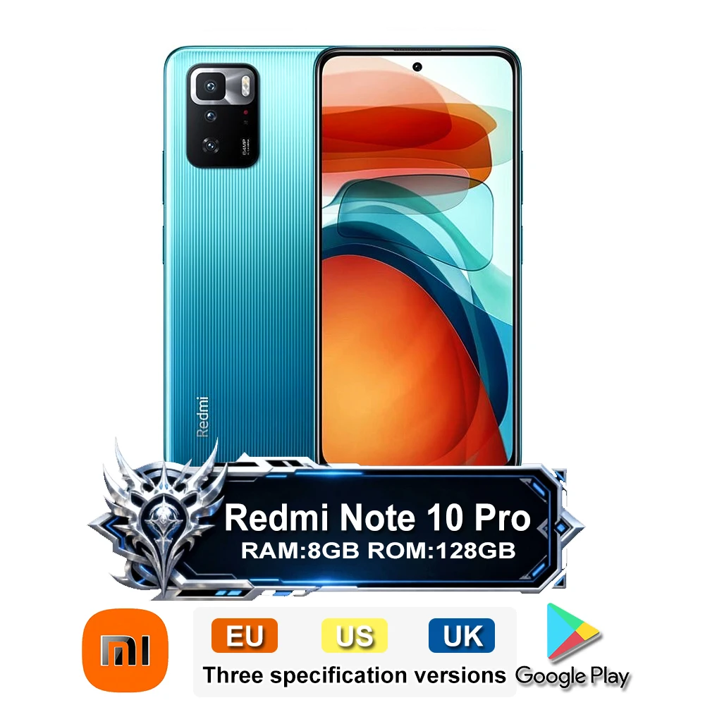 [EU/US/UK specifications] Original smart phone 4G Redmi Note10Pro 5000mAh battery life 67W fast charge/support NFC/GPS function