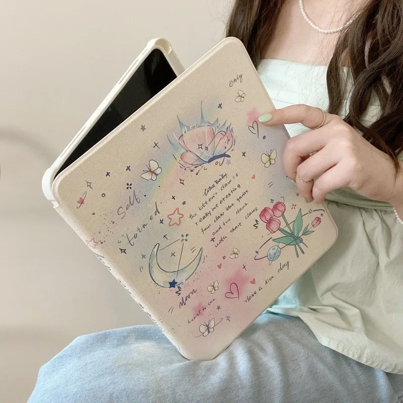360 Rotating Stand With Pencil Holder Butterfly Tablet Case for iPad Pro 11/12.9/13in Air 6/7/8 11/13inch M2 M3 M4 M5 Cover
