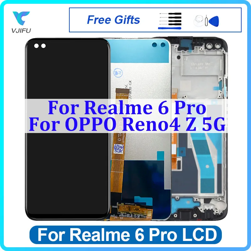 

ЖК-дисплей 6,6 дюйма для OPPO Realme 6 Pro, дисплей, сенсорный экран для OPPO Reno4 Z 5G A92S, экран с дигитайзером в сборе, замена, ремонт телефона