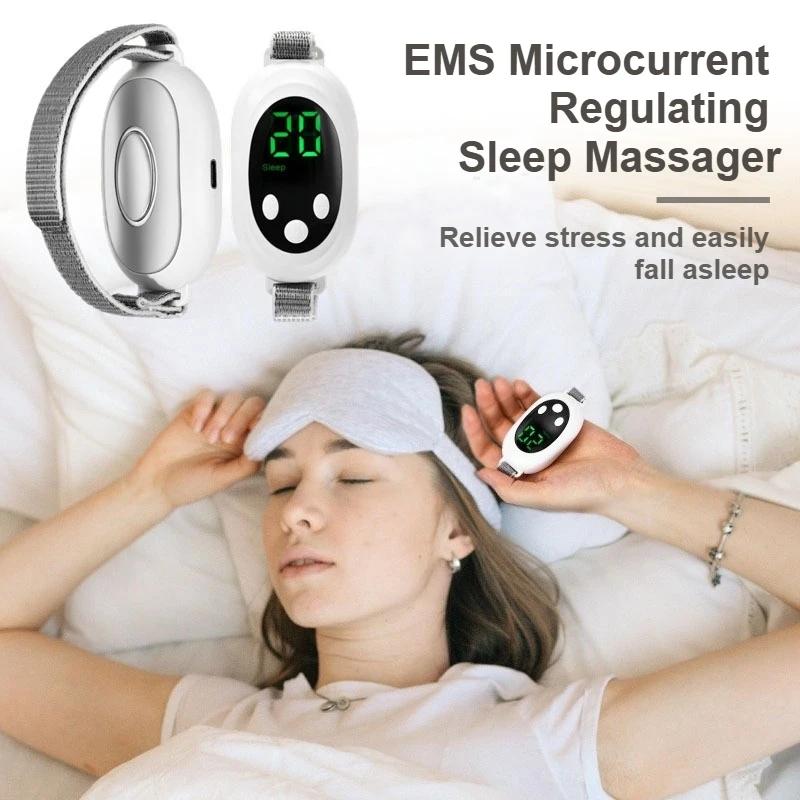

Интеллектуальный регулирующий массажер для сна EMS с микротоком, снятие стресса, импульсный стимулирующий ремень для помощи во время сна на ладонях