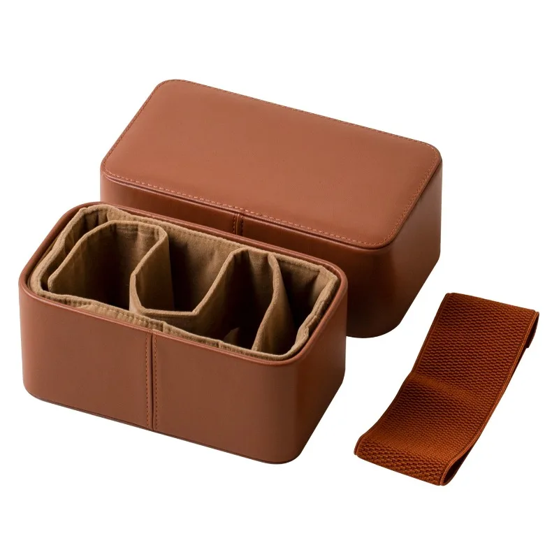 

Travel set storage box, leather portable outdoor packaging box,set storage box
