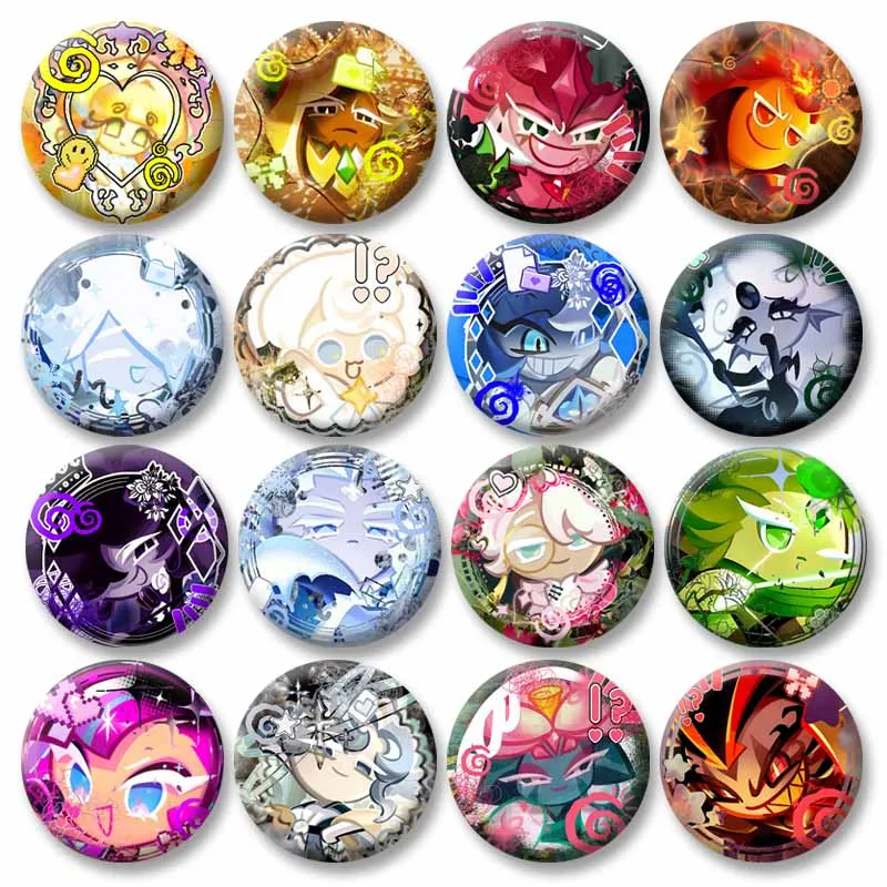 Game CRK Pancake Princess Cookie Button Badges Cartoon Figure Brooch on Backpack Clothes Hat Lapel Pins Jewelry Accessories Gift