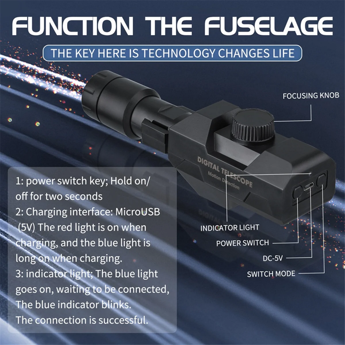 ABFKW WiFi Digital Telescope 70X Large Aperture Objective Lens 2MP Photos Videos Mobile-Detective Positioning Monocular