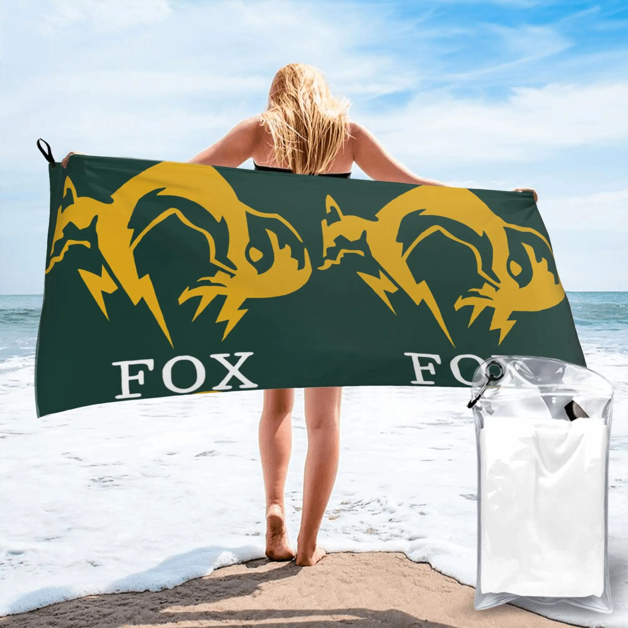 Metal Gear Solid Fox Beach Towel Soft Microfiber Quick Dry Absorbent Quick Towels For Bath