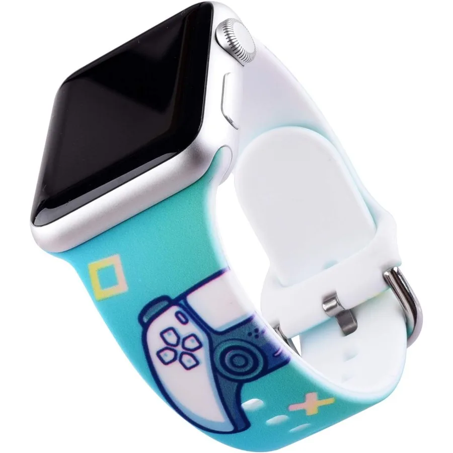 

Дизайн игрового контроллера, совместимый с ремешком Apple Watch 38 мм, 40 мм, 41 мм, 42 мм, 44 мм, 45 мм, 49 мм, игровой ремешок для PS5 с мягким ремешком для iW