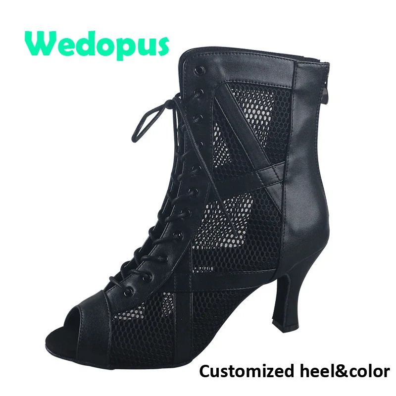 

Wedopus Customized Heel Black Black Suede Boots Soft Bottom Women High Heels Dance Boots Latin Dropshipping