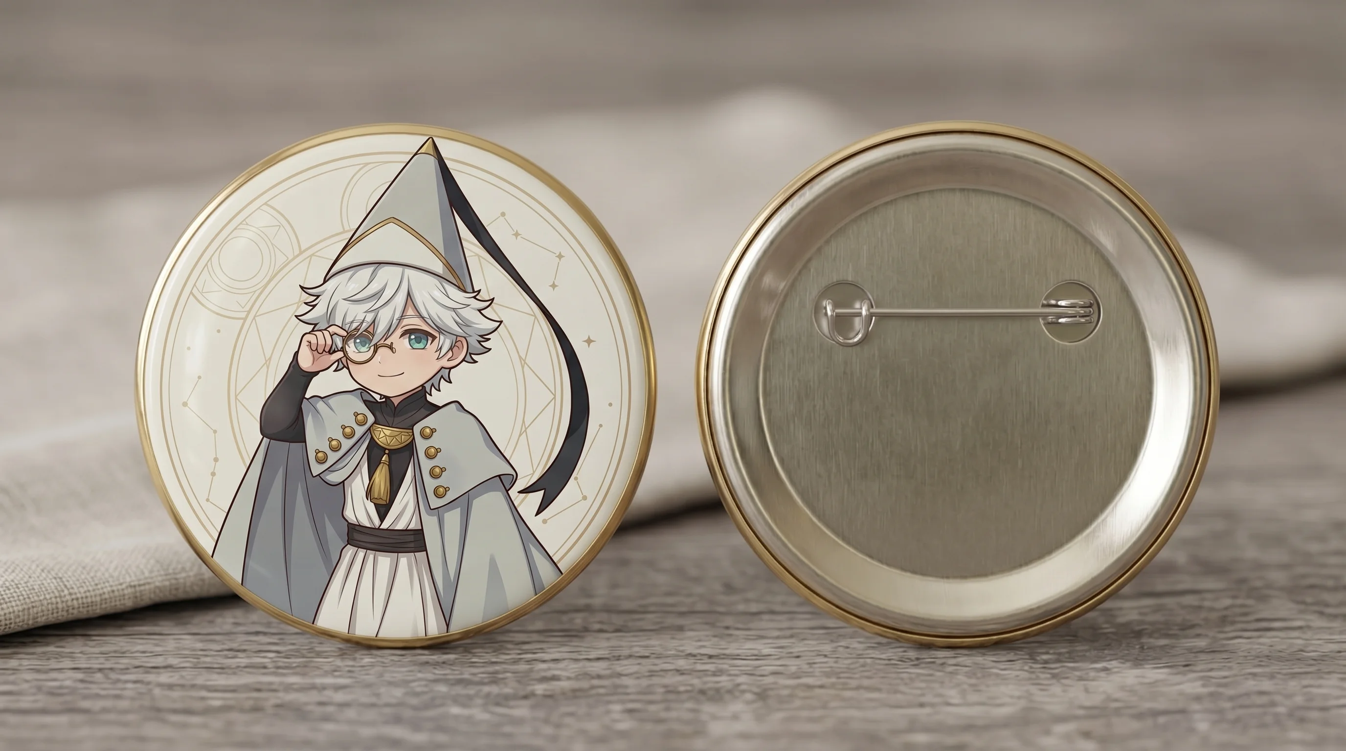 Qifrey Anime Manga Badge 58mm Round Heart Tinplate Pin Otaku ACG Collectible Button Keychain Gift  Witch Hat Atelier