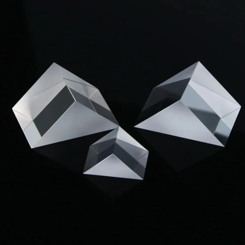 1PCS Total Reflection Lsosceles Right-angle Prism Optically Triangular Glass Block with Bevel Coating Refractive Prism Lens