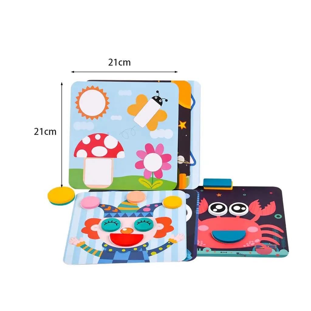 木製パターンブロックとボード-モンテッソーリ教育玩具セット-幼児向け