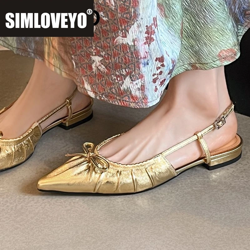 

SIMLOVEYO женские сандалии из мягкой натуральной кожи с острым носком на плоской подошве с пряжкой и ремешком из овчины, модная уличная повседневная обувь 33