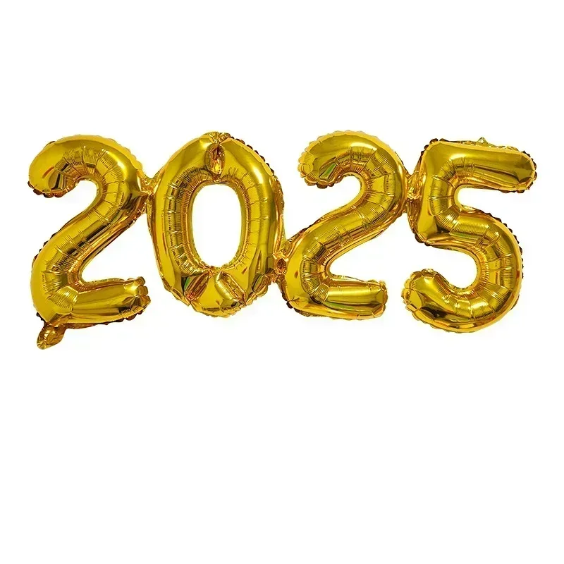 2025 Crown Number Foil Balloons Happy New Year Eve Party Decoration Photo Booth Props Supplies Christmas Home Decor Navidad 2025