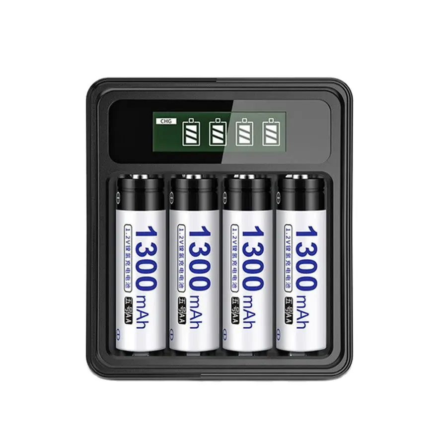 

Original 1.2V AA Rechargeable Battery 1300mAh AA Rechargeable NiMH Battery with Smart Charger Fast Charge