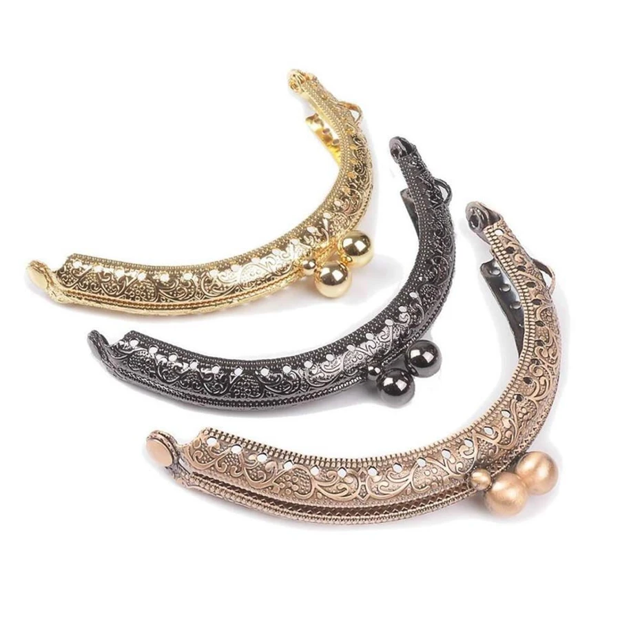 N89R 5-Piece Metal Wallet Frame Kiss Clasp Lock DIY Coin Bag Hand Sewing Craftsmanship,3.3 Inch/8.5cm