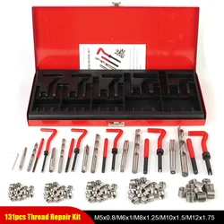 M5 M6 M8 M10 M12 Thread Repair Tool Kit 88/131 pcs Car Tools Engine Block Restoring Damaged Set