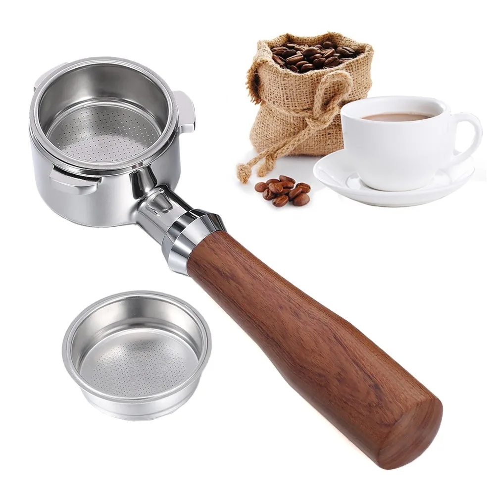 51mm Diameter Bottomless Portafilter 3-Ear Design With 2 Filter Baskets Espresso Filter Holder Stainless Steel Baskets