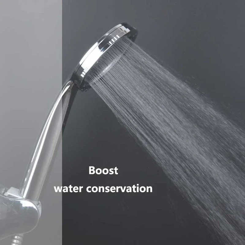 Pressure Boost Anti-drop Shower Head Handheld Water Saving Pressurized Shower Nozzle Single Spray Head High Pressure Bathroom