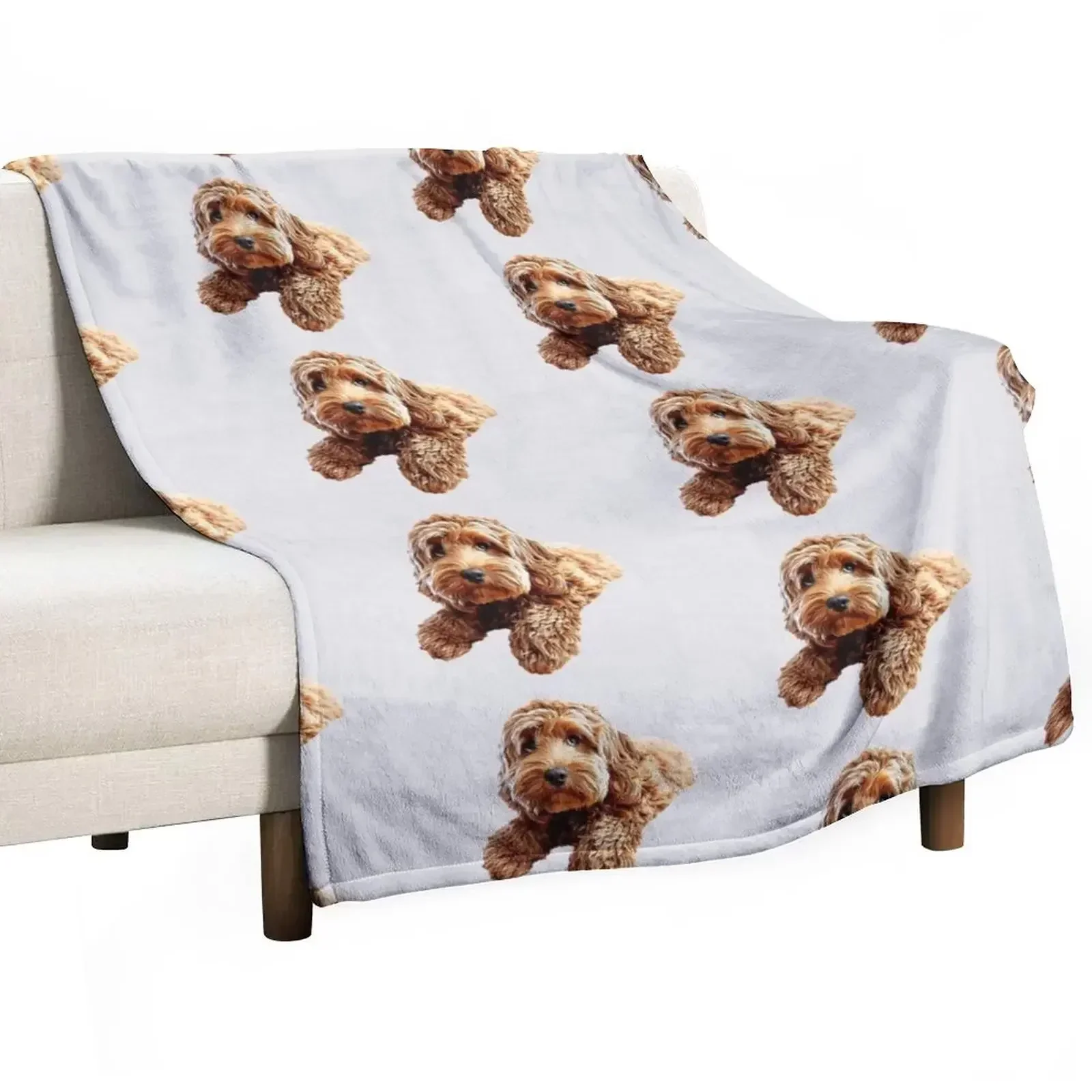 Doodle Cockerpoo Cockapoo Spoodle Cute Puppy Dog Throw Blanket Cute Plaid Camping Summer Bed Blankets