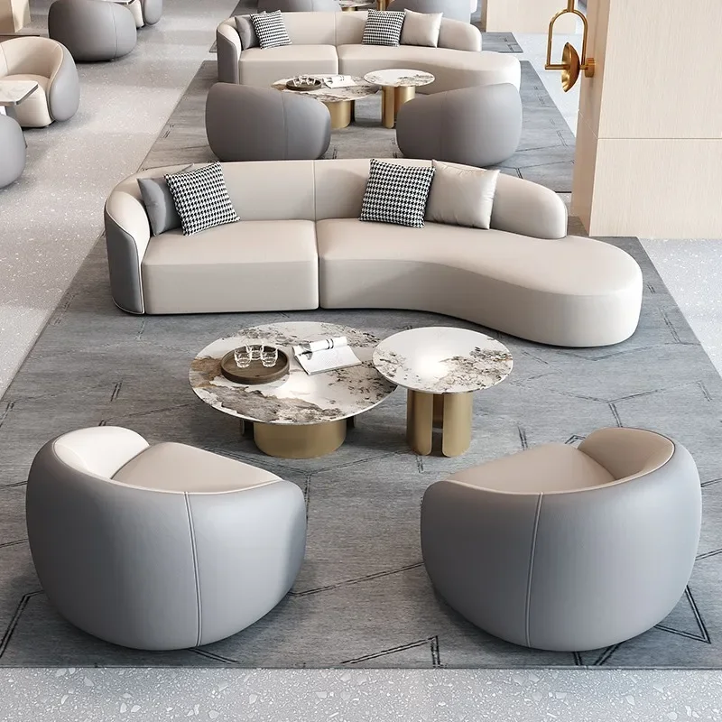 

Sales Office Negotiate Sofa Hotel Lobby Lobby VIP Club Curved Rest Area Reception Customer Sales Department