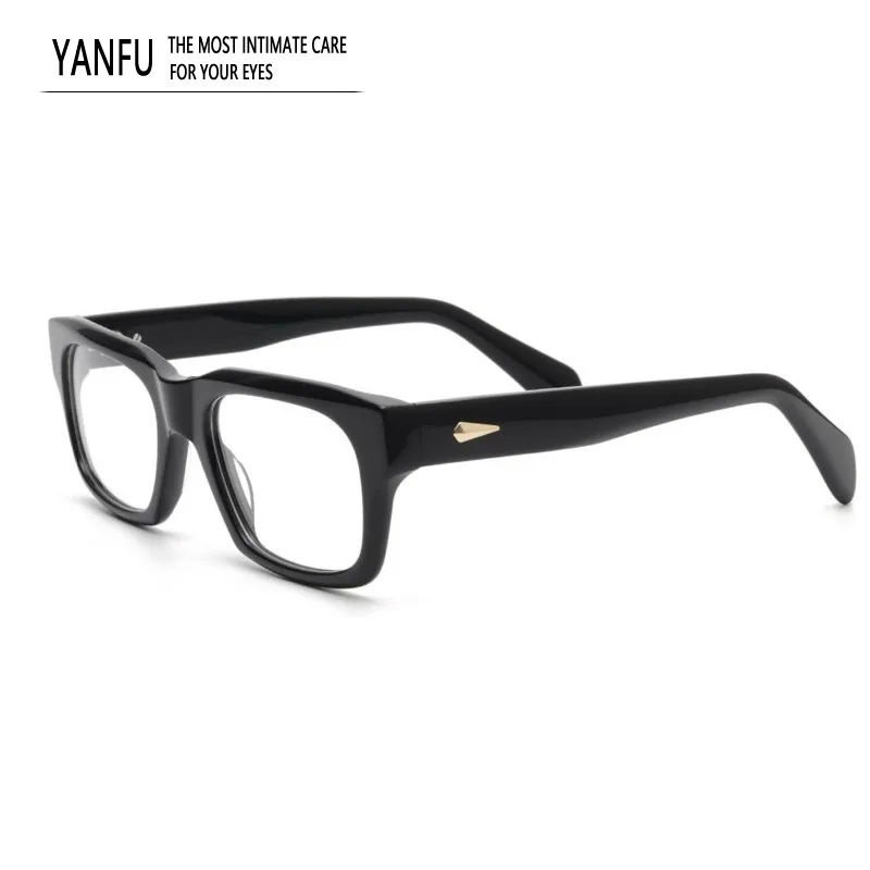 

Vintage Square Black Acetate Optical Glasses Frames Man Fashion for Women Men Reading Prescription Myopia Eyeglasses Frame 145mm