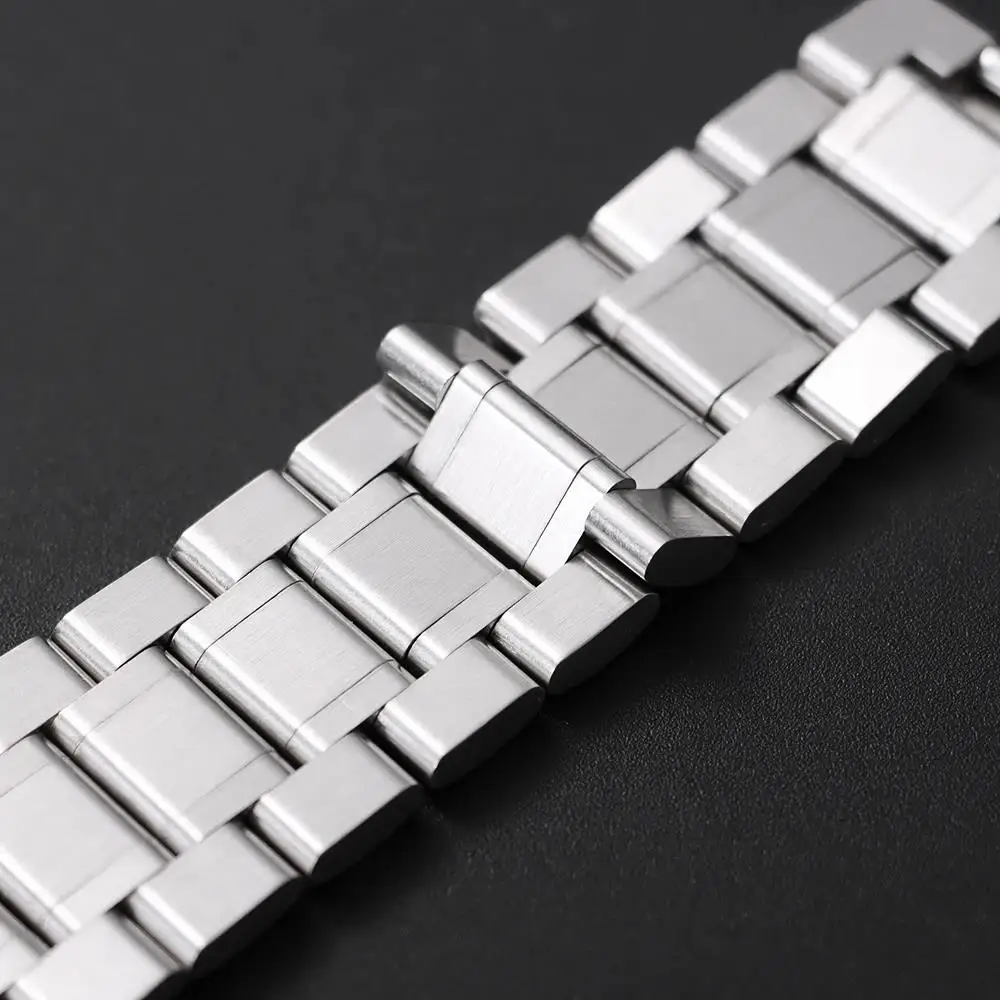 Edelstahl-Uhrenarmband mit gebogenem Ende, 12/13/14/15/16/17/18/19/20/21/22/23/24 mm, Schmetterlingsverschluss, massives Metall-Universalarmband – Detail 13
