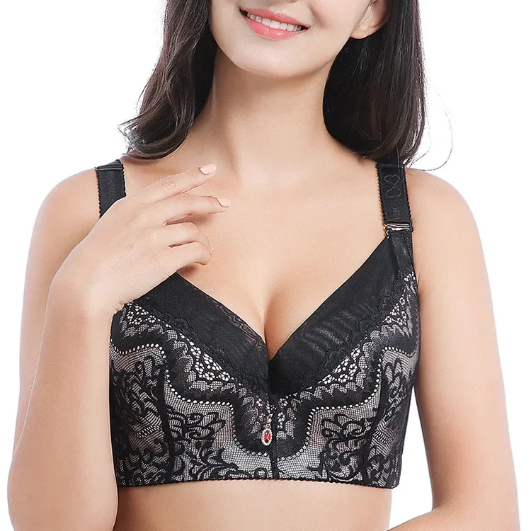 

KUCLUT Size Thin Lace Bra Adjustable Women's Underwear Sensual Push up Padded Innerwear Nylon Material Comfortable Sensation