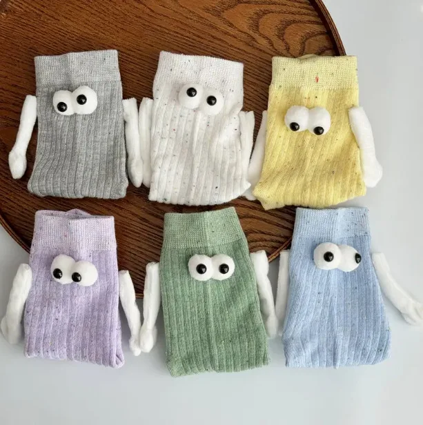 5 pairs randomly shipped couple holding hands socks thin dopamine mid tube socks doll cute no heel socks