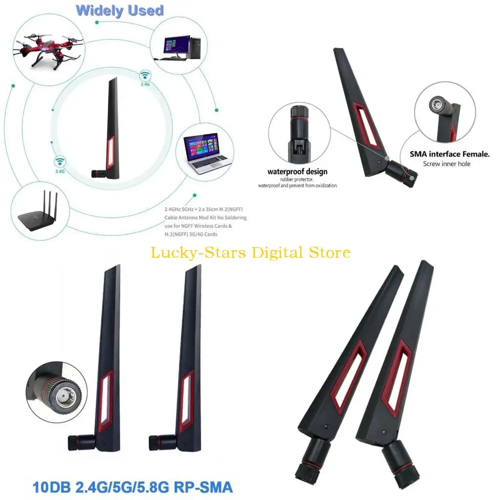 

T3EE 2.4Ghz 5.8G Dual-band Router Antenna SMA Male Antenna For AC88U AC87U