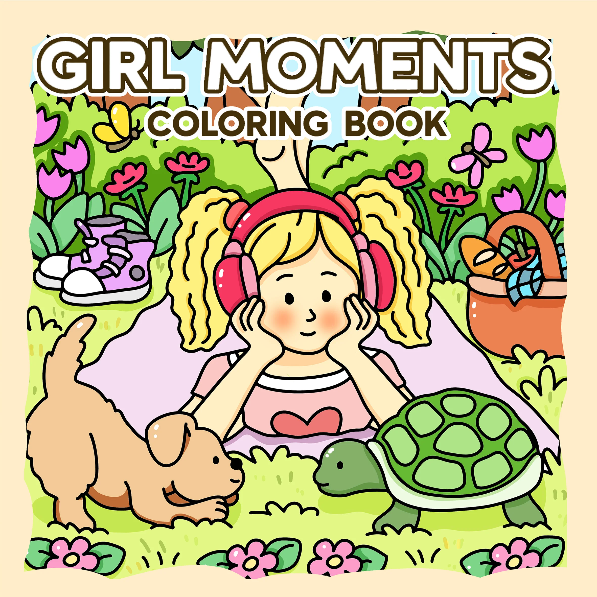 

GIRL MOMENTS: Coloring Book for Adults Featuring Cute Cozy Daily Activities for Relaxation (Cozy Spaces Coloring)