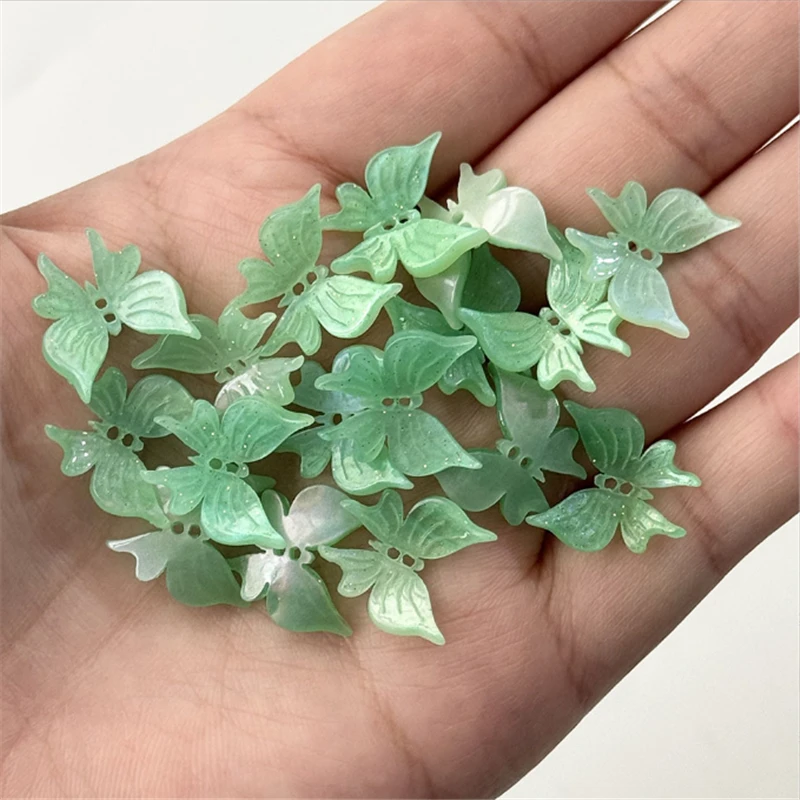 100 Pieces/Lot New Creative Resin Animal Butterfly Charm Connectors for DIY Earrings Jewelry Findings acetic acid Accessories