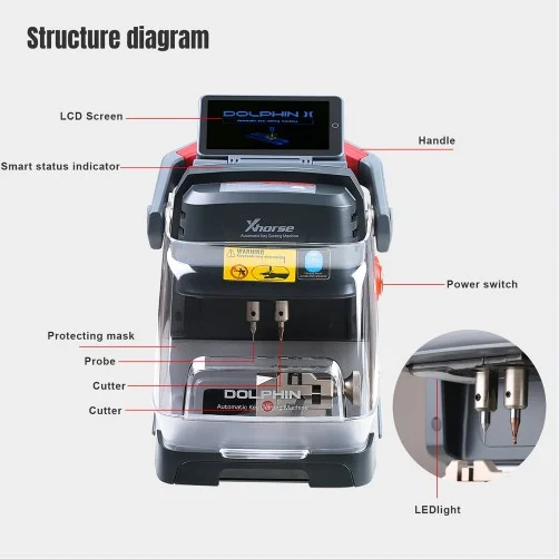 New Arrivals Xhorse Dolphin II XP-005L Key Cutting Machine Automatic with Adjustable Screen car key maker duplicating