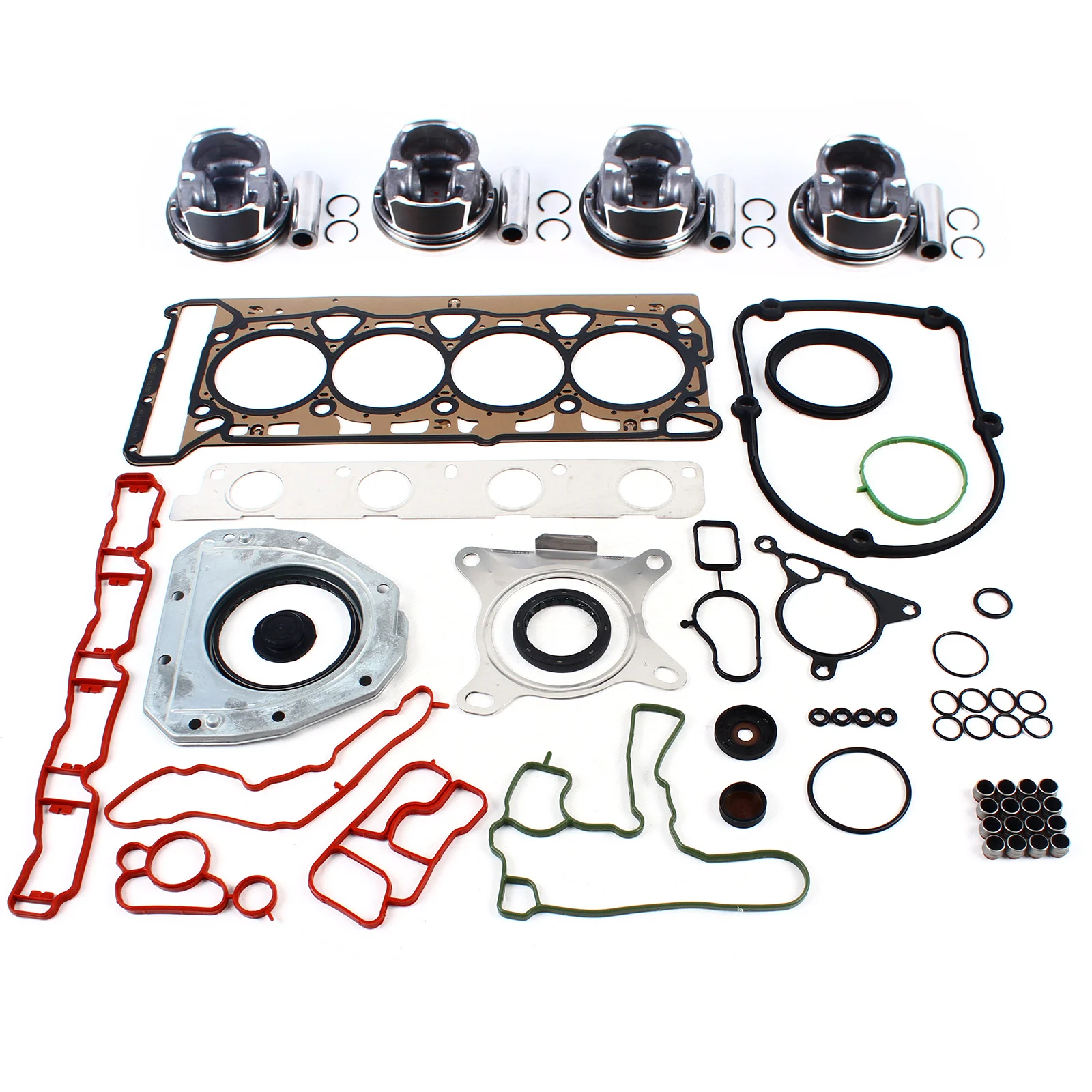

Engine Gasket Seals Kit & Pistons Rings Set, Overhaul Kit Pistons with Rings, Head Gasket Tool Set