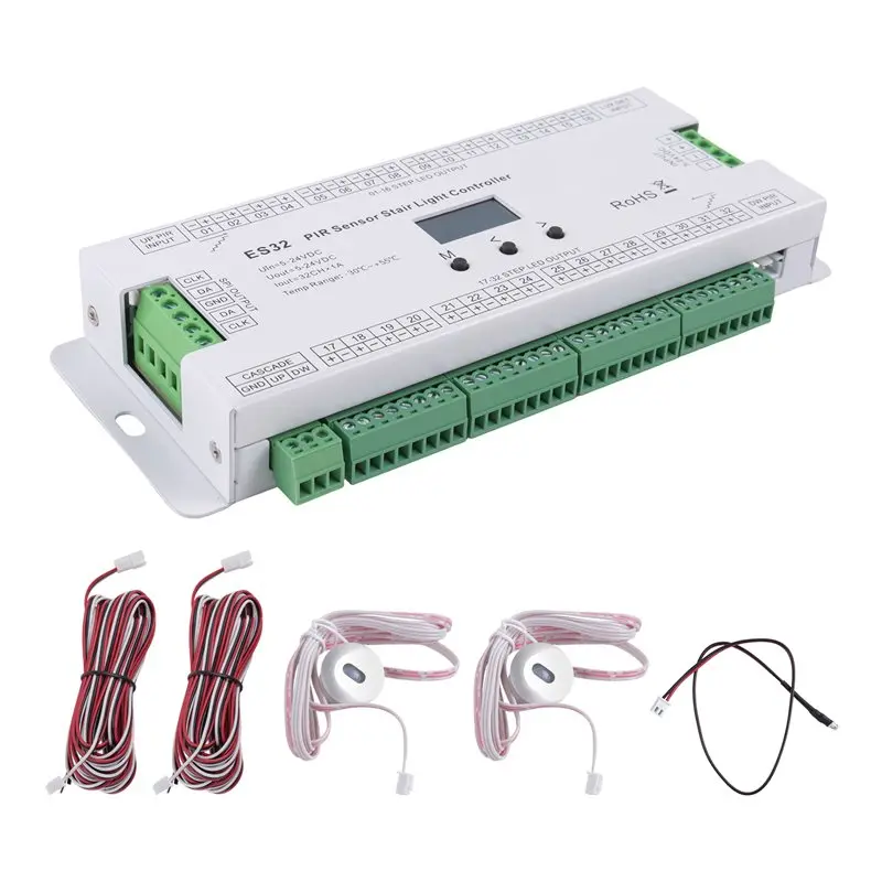 B62B-32CH ES32 PIR Sensor Stair Light Controller Human Body Infrared Inductive Switch Stair Lamp Control For Single Color