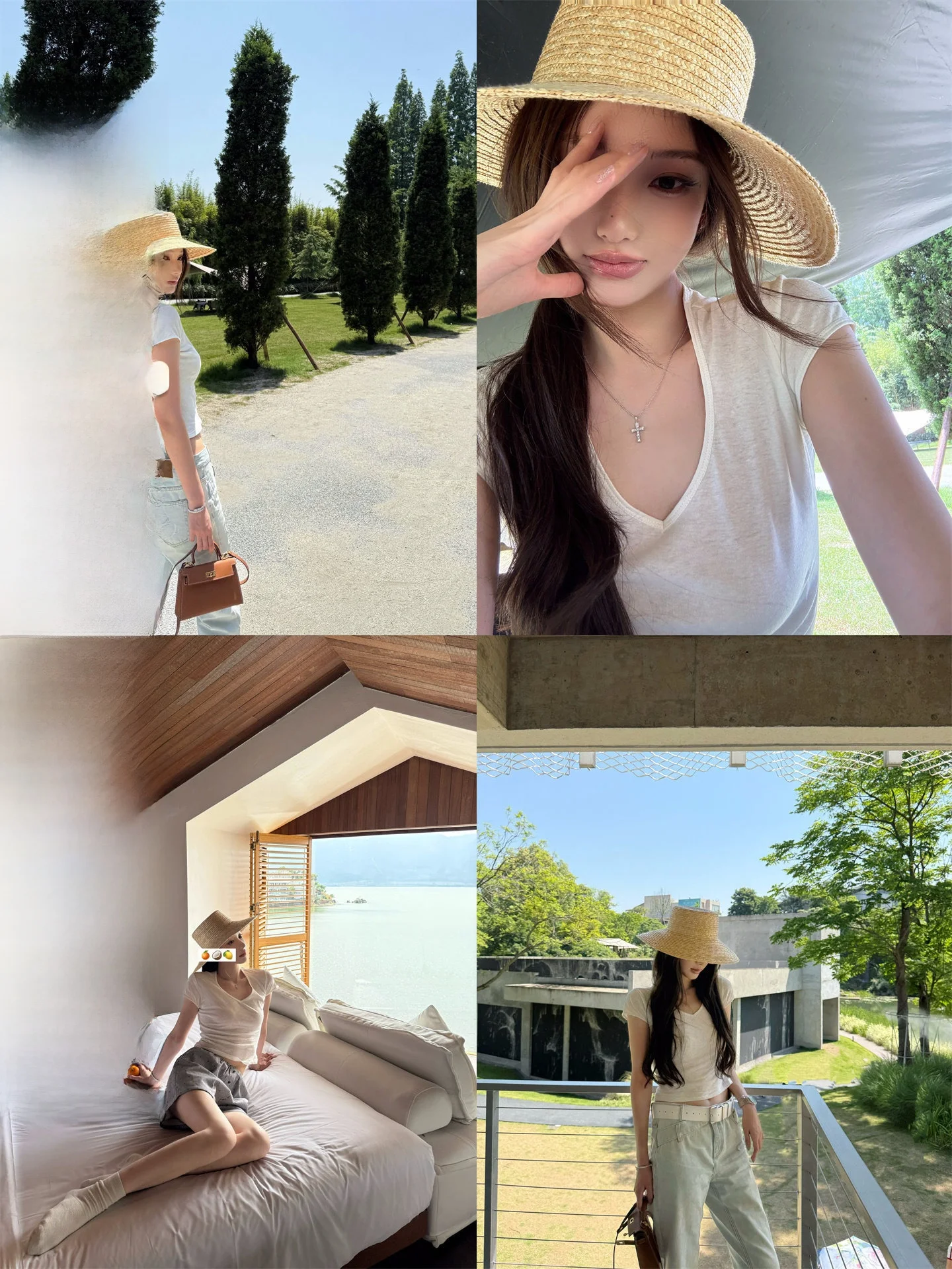 

Yangzifan Summer Bi Entry Series Small Good Fit Linen Blend Four Colors oulder ort Sve Women's T-irt Commute Sle