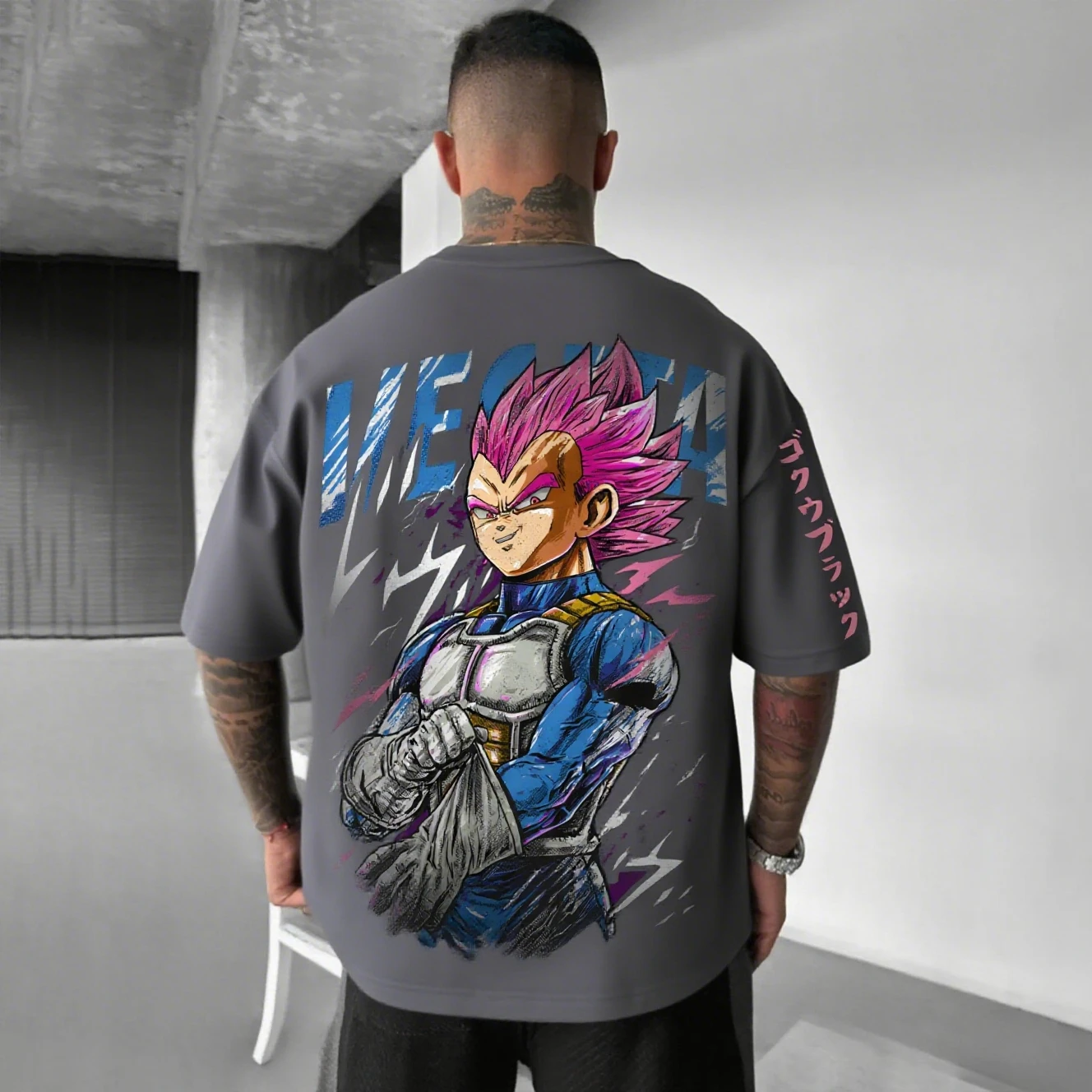 

Men's T-shirt Anime Dragon Ball Vegeta Print Women Oversized Short Sleeve Graphic Tees Streetwear Summer Casual Top Y2k Clothes