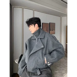 Men's New Spring and Autumn Style Jacket Loose and Casual Gold Velvet Long Sleeved Stand Up Collar