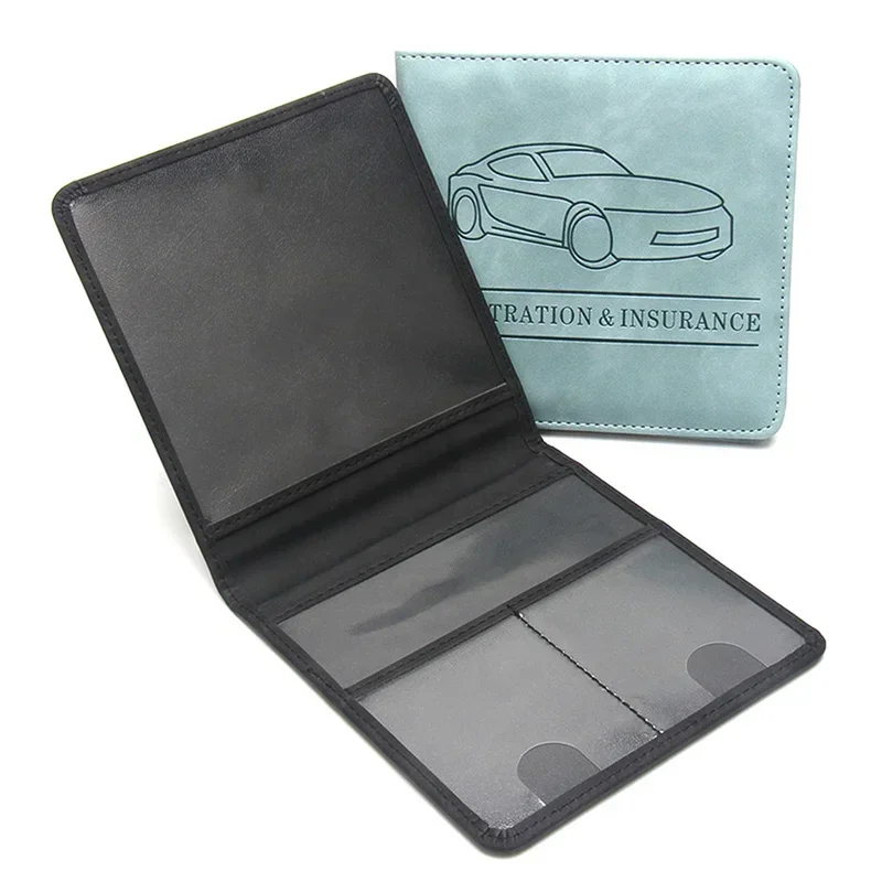 Porta-cartões de seguro para motorista e carteira de registro de carro - Porta-luvas de couro para documentos de automóveis Organizador de documentos