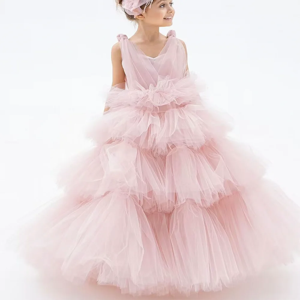 

Annabelle Birthday Dress Mesh Flower Girl Dress Wedding Party Dress Girl Princess Dresses for First Communion vestidos para niña